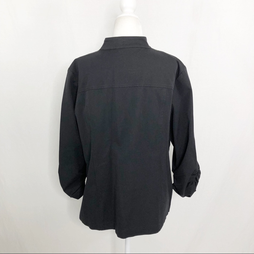 Chico’s Lightweight Button Front Jacket, Size Large, Black - Picture 2 of 4